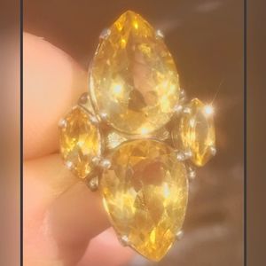 925 9ct Citrine ring sz 10